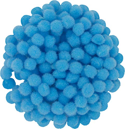 i-mondi® 200 mini pompons zum basteln hellblau in 10mm klein bastel zubehör pom pom bunt kugeln ponpons deko pompom plüsch von i-mondi