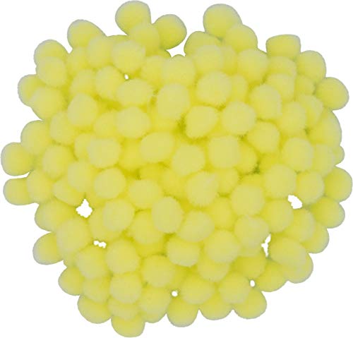 i-mondi® 200 mini pompons zum basteln hellgelb in 10mm klein bastel zubehör pom pom bunt kugeln ponpons deko pompom plüsch von i-mondi