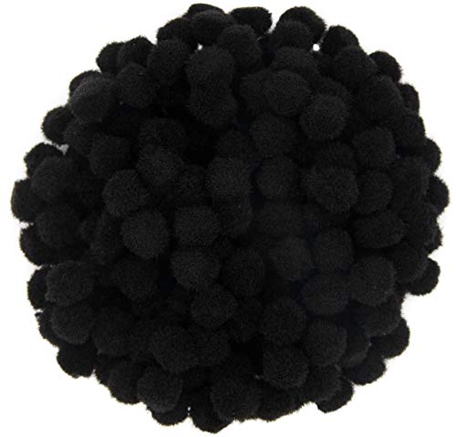 i-mondi® 200 mini pompons zum basteln schwarz in 10mm klein bastel zubehör pom pom bunt kugeln ponpons deko pompom plüsch von i-mondi