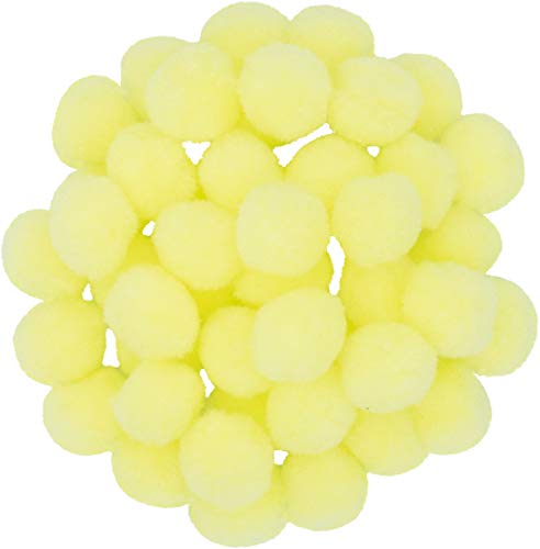 i-mondi® 50 pompons zum basteln hellgelb in 20mm klein bastel zubehör pom pom bunt kugeln ponpons deko pompom plüsch von i-mondi