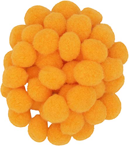 i-mondi® 50 pompons zum basteln hellorange in 20mm klein bastel zubehör pom pom bunt kugeln ponpons deko pompom plüsch von i-mondi