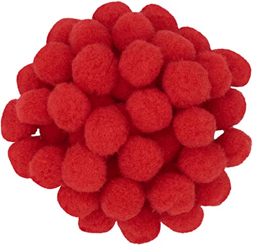 i-mondi® 50 pompons zum basteln rot in 25mm klein bastel zubehör pom pom bunt kugeln ponpons deko pompom plüsch von i-mondi