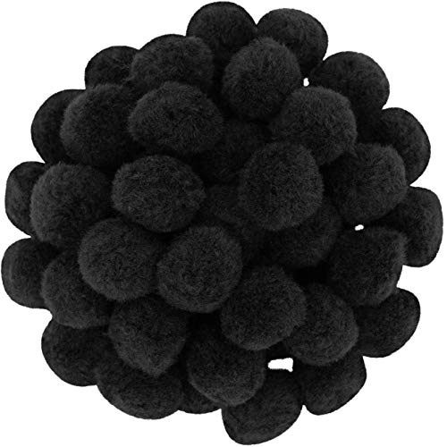 i-mondi® 50 pompons zum basteln schwarz in 20mm klein bastel zubehör pom pom bunt kugeln ponpons deko pompom plüsch von i-mondi