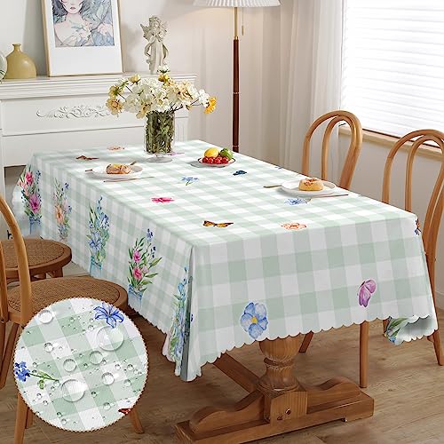 Tischdecke Rechteckig Florals Tischdecken Gartentischdecke Fleckschutz Pflegeleicht Abwaschbar Schmutzabweisend Table Cloth für Küche, Esstisch, Couchtisch, Parteien, Abendessen 110x140cm von iEvery