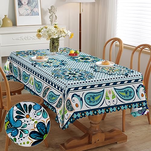 iEvery Tischdecke Abwaschbar Boho Mandala Tischdecken für Draußen Wetterfest Table Cloth Waterproof Polyester Tischdecke Rechteckig für Gartentisch Küche Garten Outdoor Party 110x140 cm von iEvery