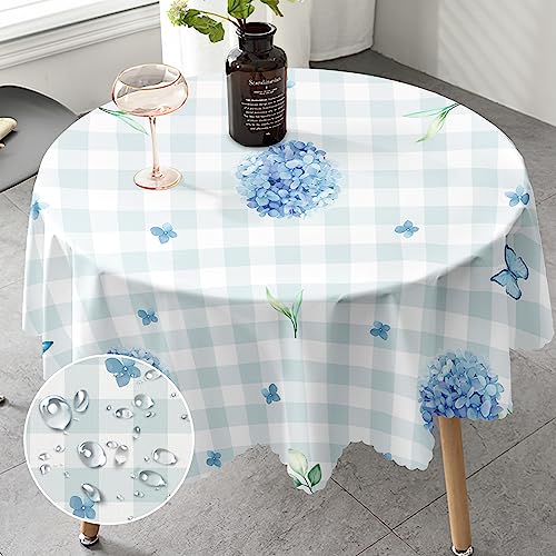 Tischdecke Rund 150 cm Florals landhausstil Tischdecke für Draußen Fleckschutz Pflegeleicht Abwaschbar Schmutzabweisend Table Cloth für Küche, Esstisch, Couchtisch, Parteien, Abendessen von iEvery