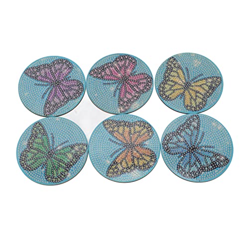 iFCOW Schmetterlinge Diamond Painting Untersetzer Kit mit Halterung DIY Mandala Diamant Malerei Untersetzer Kits für Anfänger von iFCOW