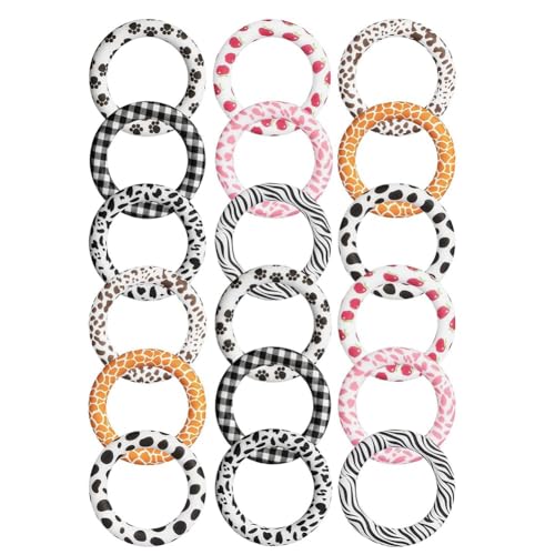 iFutniew 18 Stück O-Ringe aus Silikon mit Löchern zum Einfädeln, lose Schlaufe aus 65 mm Silikonperlen für DIY-Halskette von iFutniew