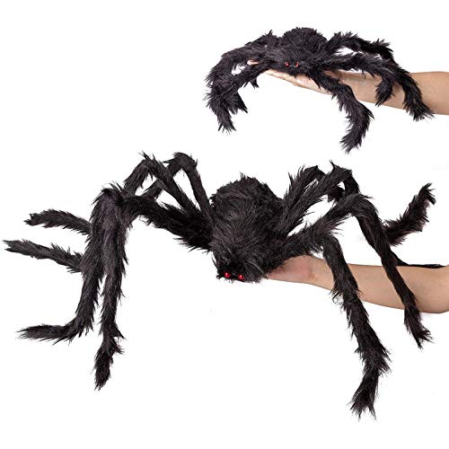 iFutniew 2 StüCk FäLschung Spinne Halloween Dekorationen Schwarz - AußEn Yard Verfolgt Haus Dekor ZubehöR (4.1Ft + 1.64Ft) von iFutniew