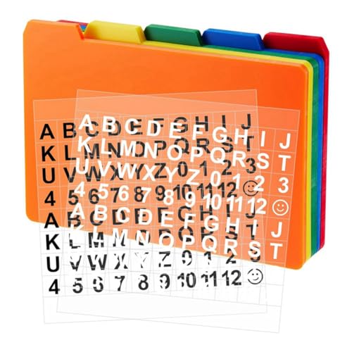 iFutniew Karteikarten-Set, Alphabet-Aufkleber, Karteikarten-Trennblätter, selbstklebende Zahlenaufkleber-Set (verschiedene Farben, 7,6 x 12,7 cm) von iFutniew
