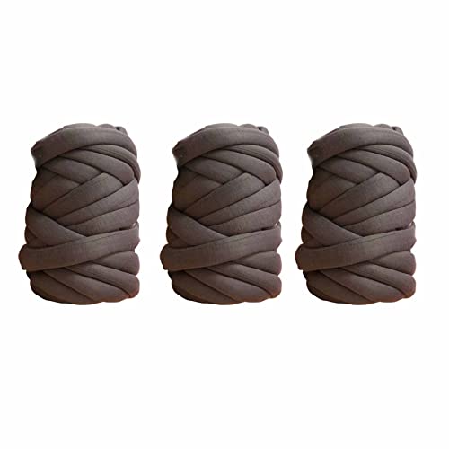 3PCS Chunky Garn Chunky Wolle Garn Roving Häkeln DIY Perfekt，Handgestrickte Häkeldecken-Teppiche Decke Kissen Haustier Bett Bett (Dark grey) von iKneonei