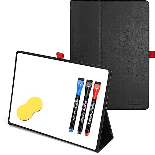 iNenya - Tragbare 31cm x 22cm kleine Whiteboard, magnetisches Trockenlöschbrett mit 3 Markern, Radiergummi & stilvollem rotem elastischen Stifthalter für Geschäft, Bildung & Zuhause von iNenya