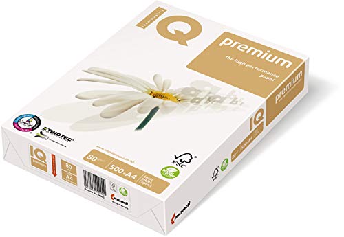 IQ Multifunktionspapier premium, A4, 80 g/m², weiß (500 Blatt), Sie erhalten 1 Packung á 500 Blatt von iQ