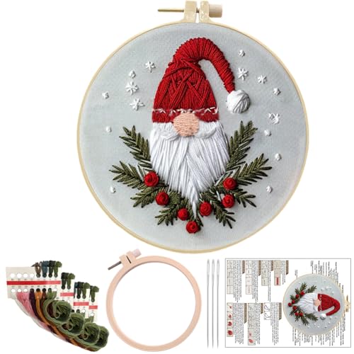 DIY Christmas Handgemachte Kreuzstich Set, Stickset für Anfänger Weihnachten Stitch Stickerei Starter Kit, Embroidery Cross Stitch für Erwachsene Anfänger Stickerei Dekor Weihnachtsgeschenke von iSpchen