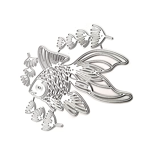 Goldfisch Stanzformen Metall Meerestiere Fisch Stanzschnitte Prägeschablonen Goldfisch Stanzschablonen Metall Schneiden Schablonen für DIY Scrapbooking Album Handwerk Kartenherstellung von iSpchen