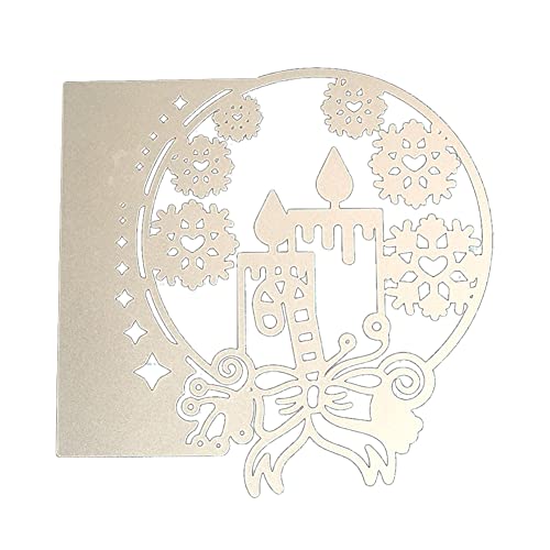 Weihnachten Schneeflocken Stanzformen Stanzschablonen Kerze Prägeschablone Weihnachten Spitze Rahmen Stanzformen Rand Scrapbooking Cutting Dies für Kartenbasteln Grußkarten Geschenkverpackung von iSpchen