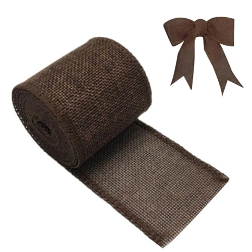 iSpchen,Rollenverkauf Jute Band Kleidung Polyester 6cm Breit Weihnachtsdekoration,Braun*6cm breit von iSpchen