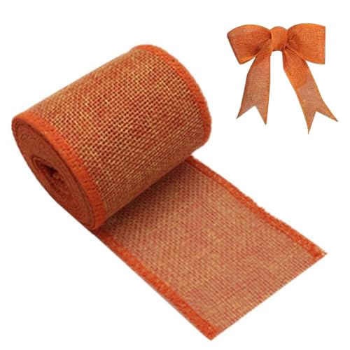 iSpchen,Rollenverkauf Jute Band Kleidung Polyester 6cm Breit Weihnachtsdekoration,Orange*6cm breit von iSpchen