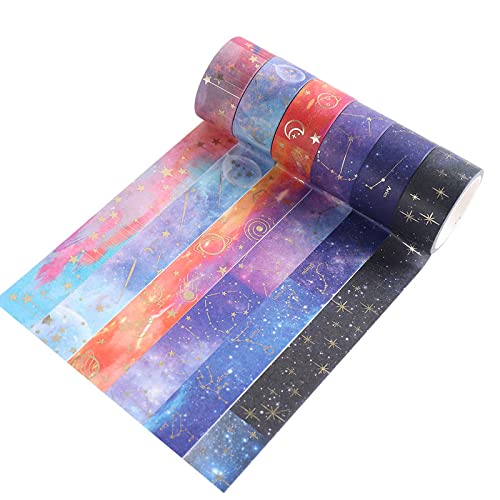 iSpchen 12 Rollen Washi Tape Set Klebebänder Washi Abdeckband Star Sky Mond Dekorative Masking Tape Klebeband für Kinder, Scrapbooking zubehör von iSpchen