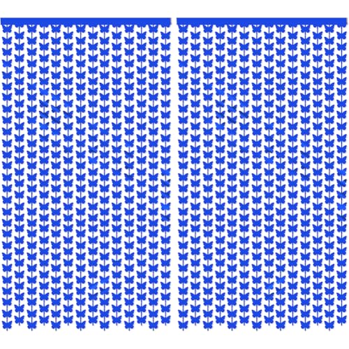 iSpchen 2 Stück Fringe Vorhang Luftschlangen String Türvorhang Raumteiler Dekoration Fensterdekoration 2 m Bandstreifen Wanddekoration für Weihnachten Geburtstag Party,Blau von iSpchen