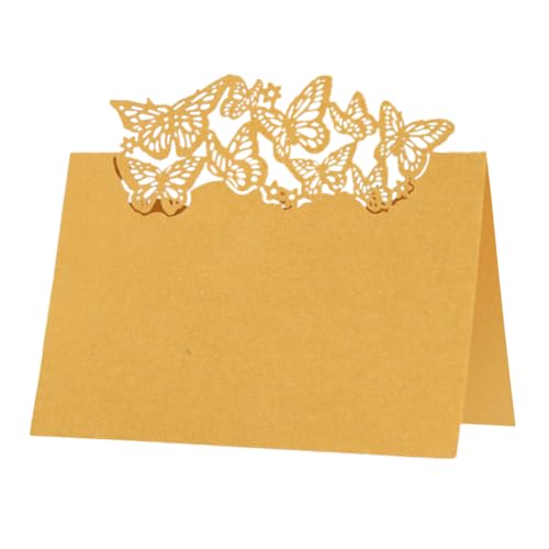 iSpchen 50 Stück Tischkarten gefaltete Namenskarten Papiertischkarte mit ausgehöhltem Schmetterling für Hochzeit Urlaub Feier Bankett Einladung,Gold iSpchen 50 Stück Tischkarten gefaltete Namenskarten Papiertischkarte mit ausgehöhltem Schmetterling für Hochzeit Urlaub Feier Bankett Einladung,Gold von iSpchen