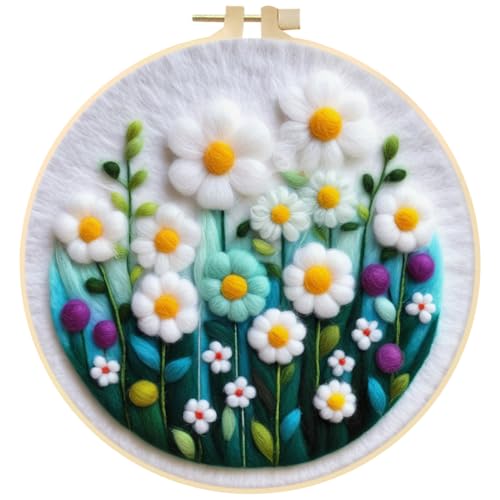 iSpchen Filzwolle Filzen Starterset, Needle Felting Stickerei für Anfänger Wollfilz Stickerei Starterset Komplette Nadelfilzwerkzeuge Stickset für Anfänger Filzwolle Basteln Nadelfilz DIY Wollfilzen von iSpchen