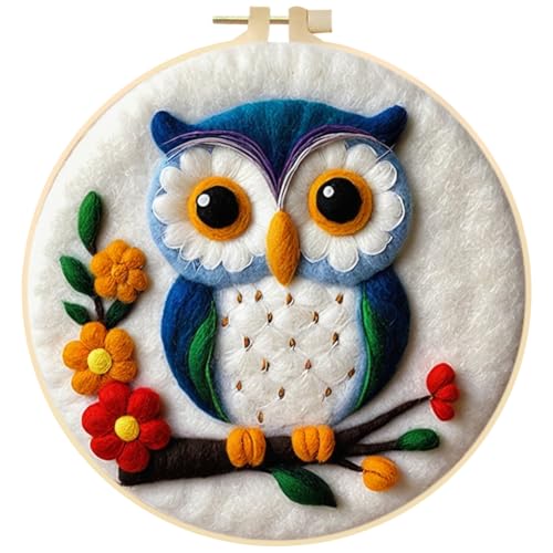 iSpchen Filzwolle Filzen Starterset, Needle Felting Stickerei für Anfänger Wollfilz Stickerei Starterset Komplette Nadelfilzwerkzeuge Stickset für Anfänger Filzwolle Basteln Nadelfilz DIY Wollfilzen von iSpchen