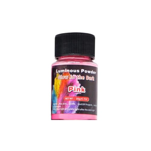 iSpchen Fluoreszierende Pulver Nachtleuchtende Pigmente Perfek für Epoxidharz Sicheres ungiftiges Fluoreszenzmittel für Schleim, Nägel, Acrylfarbe, Kunst, Basteln,Rosa Pulver 30g/Flasche von iSpchen