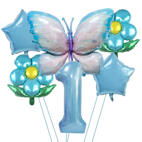iSpchen Schmetterling Folienballon Geburtstagsdeko Mädchen Geburtstag DekoGeburtstag Dekorationen Kinder Mädchen Geburtstag Schmetterling Themen Party,#01 von iSpchen