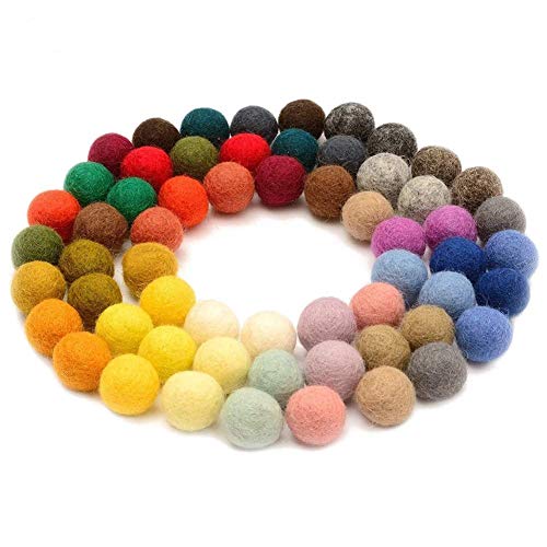 iSpchen Wollfilzkugeln 1.5CM Handgemachte Wollfilz Pom Poms DIY Filzkugeln Farbmischung Plüschkugel Material Handgemachte Schmuckzubehör von iSpchen