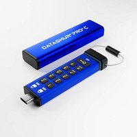 iStorage USB-Stick datAshur PRO+C blau, schwarz 32 GB von iStorage