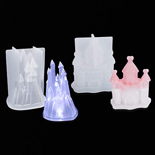 iSuperb 2 Stück Gießformen Silikonform für Harz 3D Castle Harzformen von Epoxy Kristal Kunsthandwerk Silicone Molds for Resin Seife, Ton, Kreative Geschenke für Mädchen (Herz+Kirchturm) von iSuperb