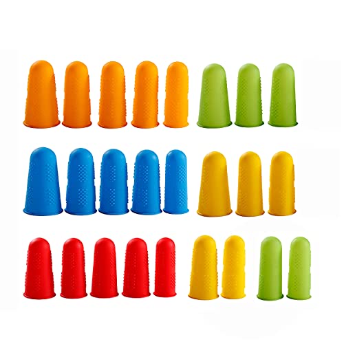 iSuperb 25 Stück Silikon Fingerschutz Abdeckungen Fingerschutzkappe Fingerlinge für Nähen Handwerk, Heißklebepistole Honig, Adhesives Klebstoffe, DIY Scrapbooking (25 pcs) von iSuperb