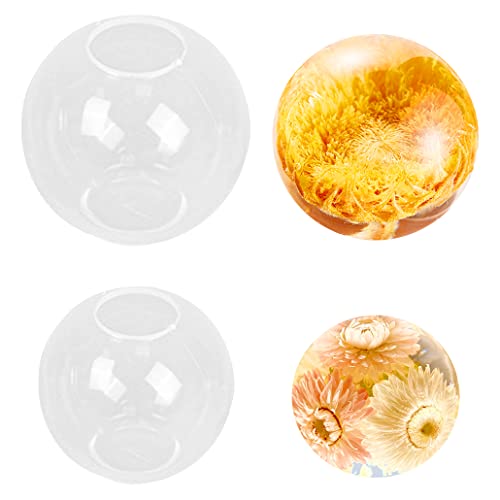 iSuperb 2Pcs Silikonform Kugel Resin Formen Schmuck Kugelform Silikonformen Epoxidharz Schmuckform für Harz Gießen Ball Schlüsselanhänger Runde Silikon Form für Resin Epoxy DIY Dekoration von iSuperb