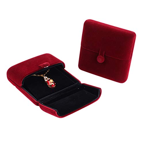 iSuperb Anhänger Halskette Boxen Multifunktionale Schmuckschatulle, Premium Flanell Schmuck Geschenkverpackung Jewelry Box für Ring/Armreif/Halskette, 10x10x3cm von iSuperb