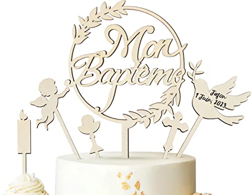 iZoeL Tortendeko kommunion Holz Kuchendeko Cake Topper Taube Erstkommunion Kuchendeko… von iZoeL