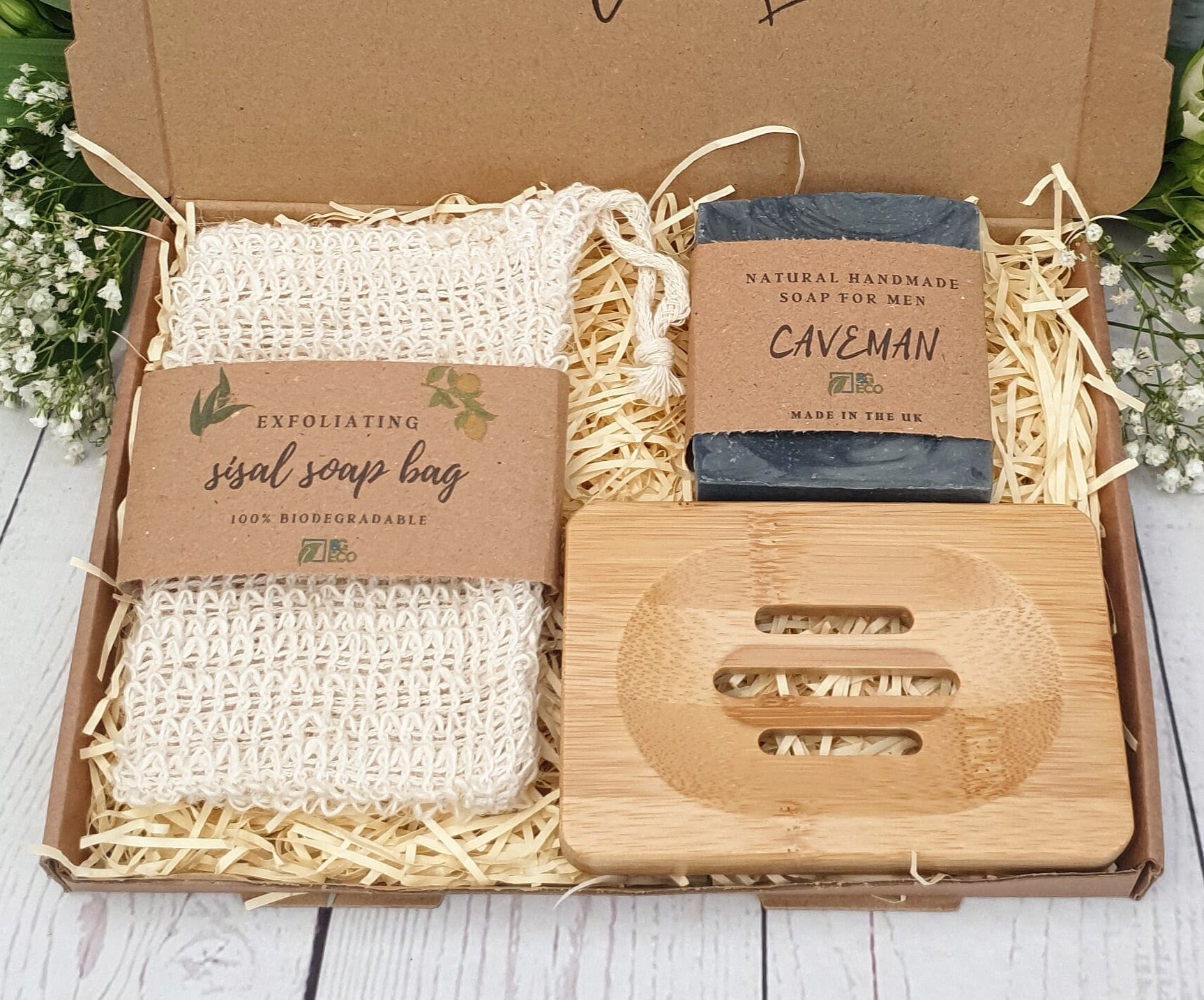 Umweltfreundliches Geschenk Für Ihn. Natürliche Handgemachte Uk Seife Geschenkbox Männer. Nachhaltiges Jubiläums-Geschenkset von iandgeco