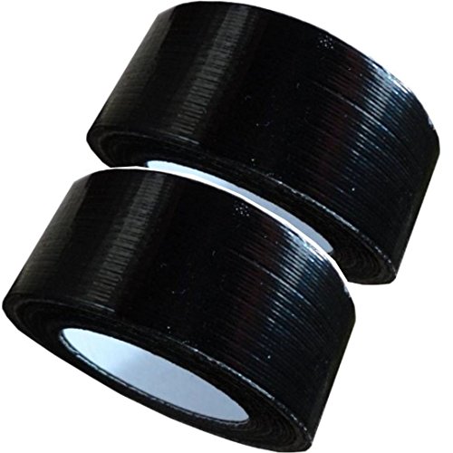 2 Rollen Klebeband Gewebeband Panzerband Panzertape 50m X 48mm schwarz (2 Rollen 50 m x 48mm, schwarz 2-er) von iapyx