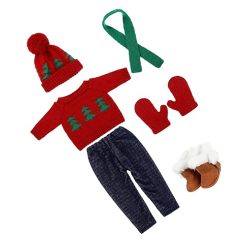 1 Satz Puppe Weihnachtskostüm Weihnachtspullover Puppenzubehör Puppe Verkleiden Puppen-weihnachtskleidungs-Requisiten Puppenkleidung Outfits Pyjama Kleidung Für Puppen Baumwolle ibasenice von ibasenice