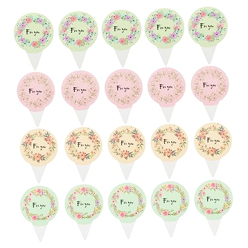 200St runder Torteneinsatz dekorative Cupcake-Topper Hochzeitstorte Picks party decoration party dekoration hochzeitsdeko Topper für Torteneinlagen Einsätze im Blumenstil Papier ibasenice von ibasenice