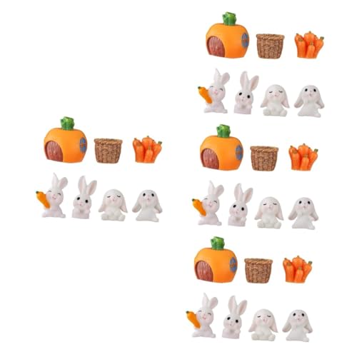 4 Sätze Kuchendekoration Ostern Kleines Kaninchen Miniaturdekoration Cupcake-kapazitäten Figuren Für Kinder Kleine Kaninchenstatuen Für Den Garten Auto Spielzeug Hasenspielzeug Pvc ibasenice von ibasenice