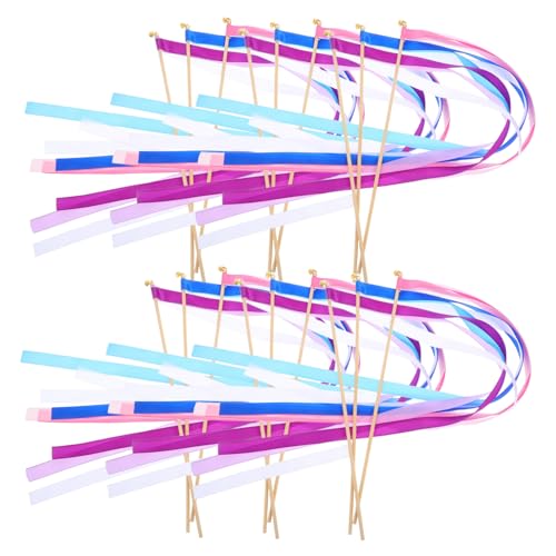 ibasenice 1 Satz 1 Satz Band Feenstab Hochzeitsdeko Dekoration Hochzeitsband Luftschlangen Band Zauberstab Für Tanzbänder Party Luftschlange Hochzeit Foto Requisiten Stoff 30 Stück von ibasenice