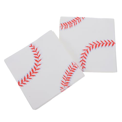 ibasenice 1 Satz Baseball-serviette Lutschtüten Plätzchen Baseball-t-shirt Teller Pop Abs Weiße Servietten Cocktail Servietten Baseball-partygeschenke Bunt Bedruckte Servietten Papier 40st von ibasenice