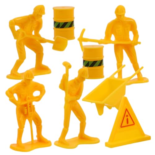 ibasenice 1 Satz Konstruierte Kuchendekoration Requisiten Für Das Layout Der Bauszene Miniatur-arbeiterfigur Bauarbeiterfiguren Minifigur Bauszenen-layout-requisite Mini-bauarbeiter Plastik von ibasenice