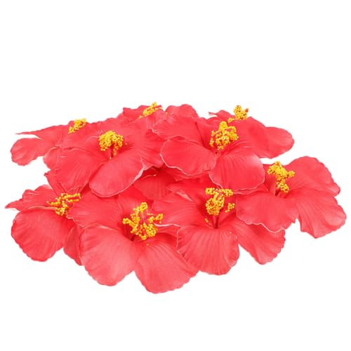 ibasenice 1 Satz Künstliche Hibiskusblüte Blütenkopf Hibiskusblüte Sommer-hibiskusblüte Hibiskus Hibiskusblüte Desktop-hibiskusblüte Künstliche Dekoration Eva Rot 20st von ibasenice