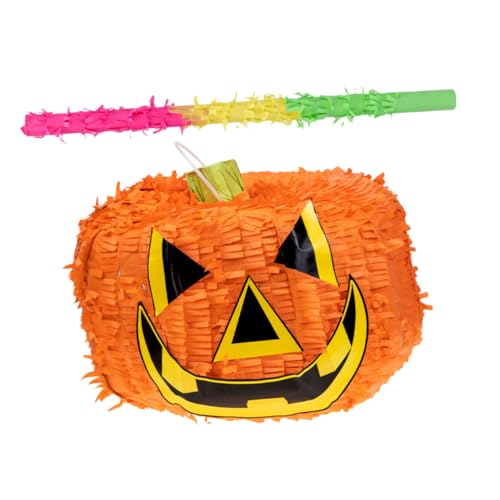 ibasenice 1 Satz Kürbis Piñatas Pinata-stuffer-spielzeug Halloween-geist-pinata Pinata-süßigkeitsspielzeug Halloween-party-pinata Geburtstagsfeier Piñata Halloween-piñata Papier Orange von ibasenice