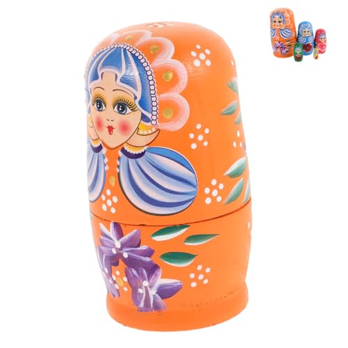 ibasenice 1 Satz Matroschka-puppenschmuck Matroschka Russisch Matroschka-Puppen Für Kinder Nistpuppen Für Kinder Russische Handgemachte Puppen Weihnachts-nistpuppe Holzbausatz Hölzern von ibasenice