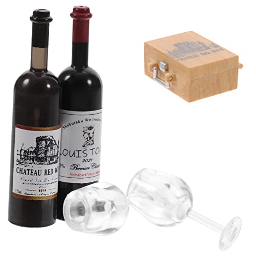 ibasenice 1 Satz Puppenhaus Wein Cocktail Flaschen Getränke Mini-Dinge Mini-puppenhauszubehör Mini -hausdekorationen Mini-Sachen Mikrobrille Miniaturbrille Puppe Brille Plastik von ibasenice