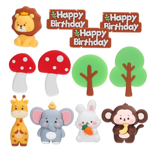 ibasenice 1 Set Kuchendekoration Weicher Kleber Kleine Tiere Kuchendekoration Dschungeldusche Dekorationen Waldtiere Figuren Cupcake Topper Tierkuchendekorationen Kuchen Weiches von ibasenice