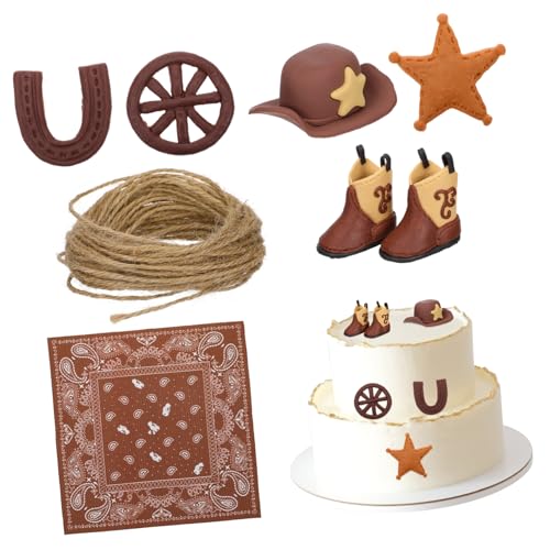 ibasenice 1 Set Party Kuchendekoration Cowgirl Duschdekorationen Cowboy Partydekorationen Western Partygeschenke Cowboy Motto Partydekorationen Cow Boy von ibasenice